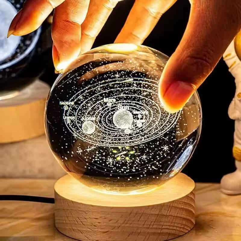 3D Solar System Crystal Ball Night Light