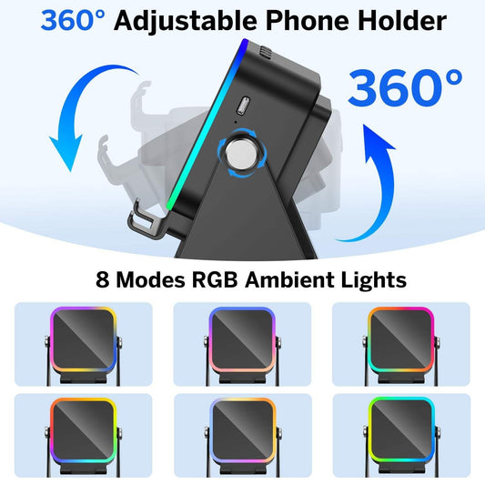 5-in-1 Wireless Speaker with Adjustable Phone Stand