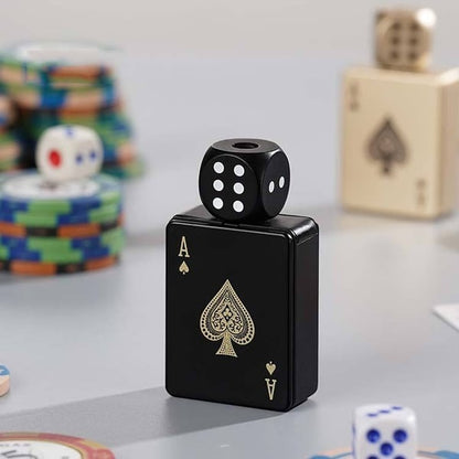 Windproof Poker Dice Rotating Cigar Lighter