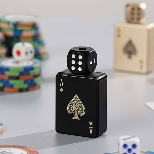 Windproof Poker Dice Rotating Cigar Lighter