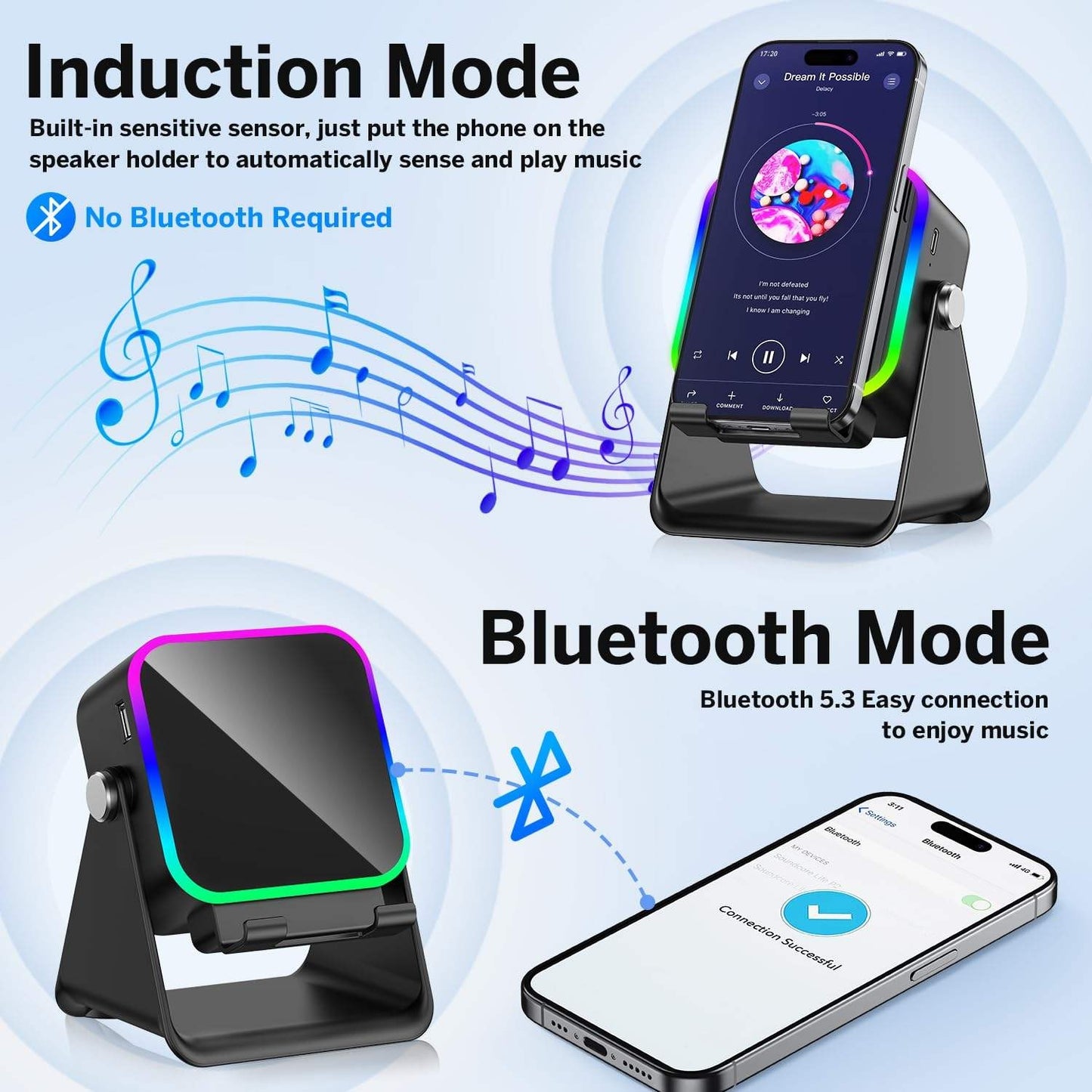 5-in-1 Wireless Speaker with Adjustable Phone Stand