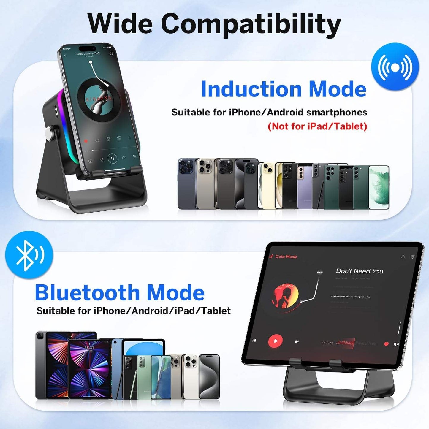 5-in-1 Wireless Speaker with Adjustable Phone Stand